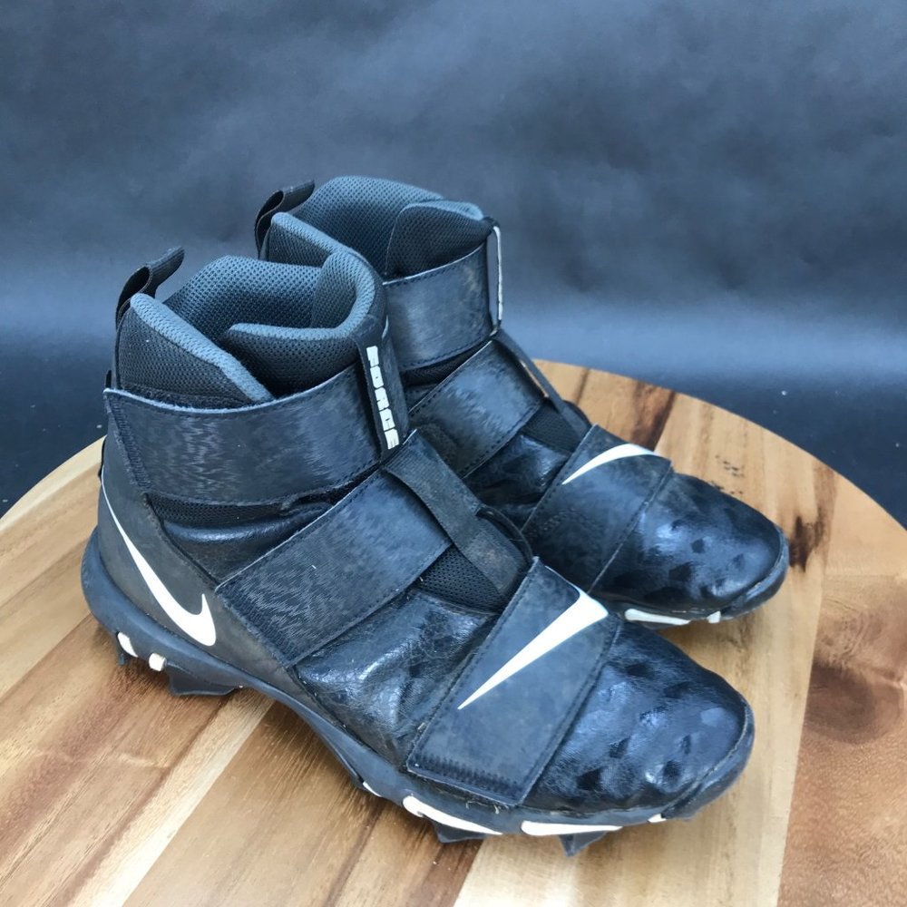Nike Force Savage Shark 2 Black Hi Top Football Cleats Hook and Loop Youth Sz 6